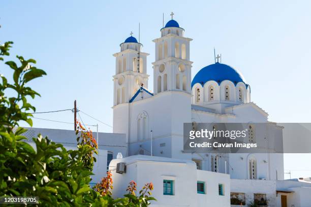 church in apollonia village on sifnos island in greece. - sifnos foto e immagini stock