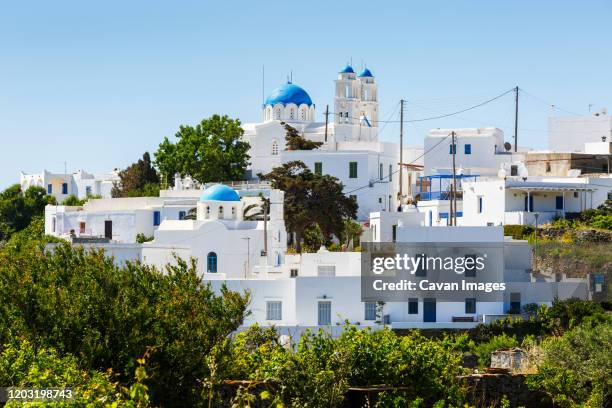 church in apollonia village on sifnos island in greece. - sifnos stock-fotos und bilder