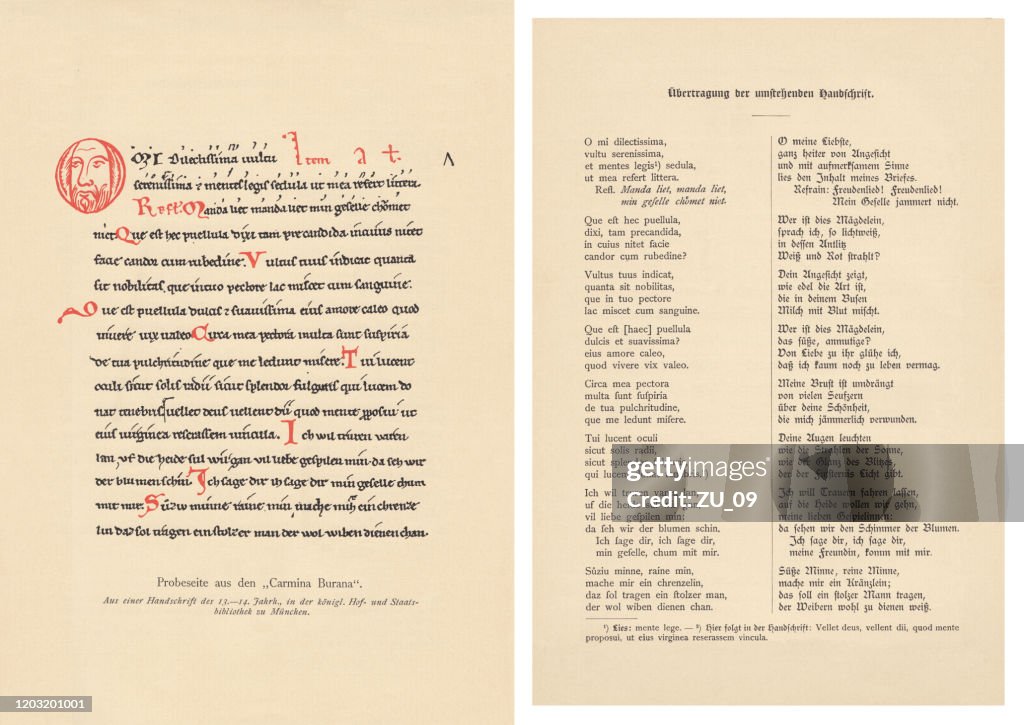 Carmina Burana Anthology Of Medieval Poems Facsimile 1897 High-Res Vector Graphic - Getty Images