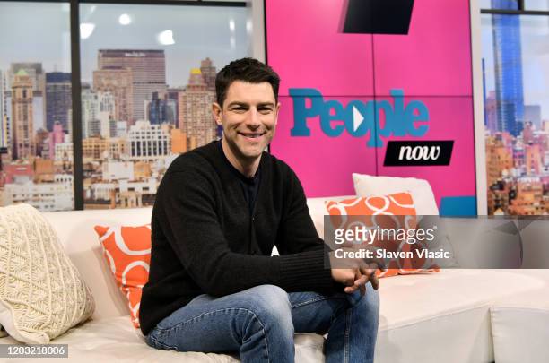 Actor Max Greenfield visits People Now on January 31, 2020 in New York, United States.