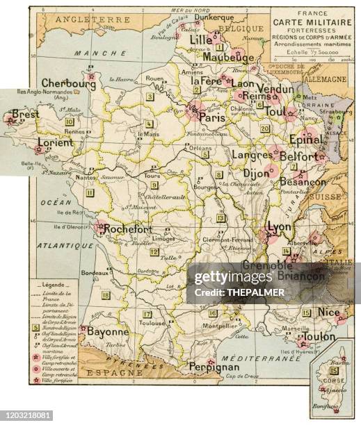 法國軍事和堡壘地圖 1887 - nord 幅插畫檔、美工圖案、卡通及圖標