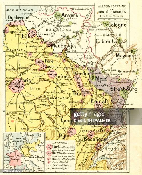 illustrations, cliparts, dessins animés et icônes de france alsace-lorraine map 1887 - nord pas de calais