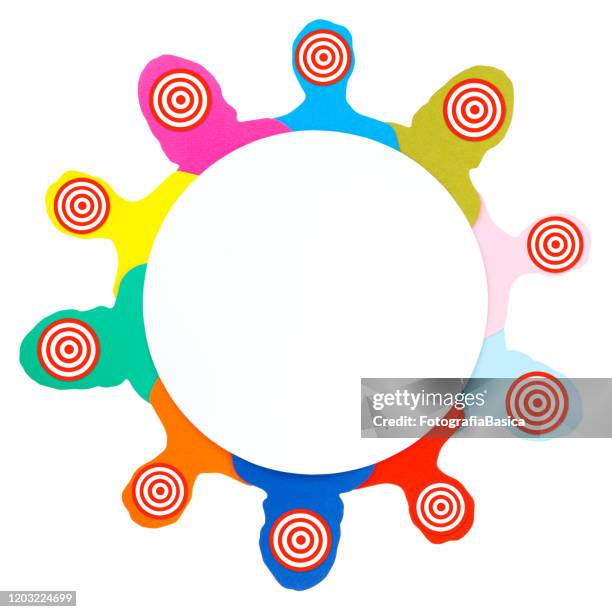 targeted crowd - watching multiple devices stock illustrations