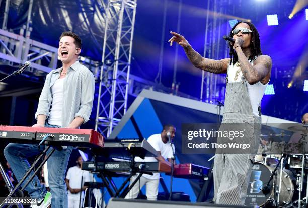 Charlie Puth and Wiz Khalifa perform onstage during Universal Pictures Presents The Road To F9 Concert and Trailer Drop on January 31, 2020 in Miami,...