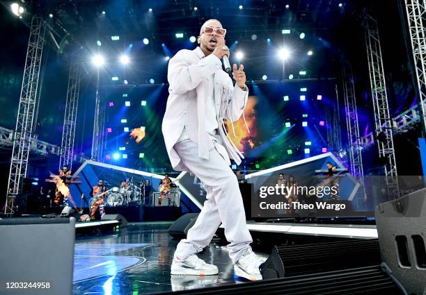 Ozuna performs onstage during Universal Pictures Presents The Road To F9 Concert and Trailer Drop on January 31, 2020 in Miami, Florida.