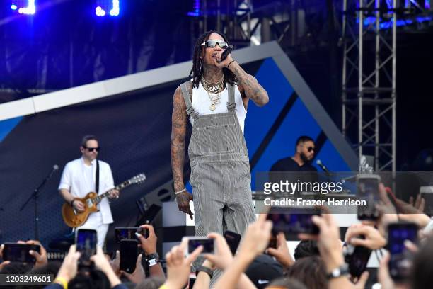 Wiz Khalifa performs onstage during Universal Pictures Presents The Road To F9 Concert and Trailer Drop on January 31, 2020 in Miami, Florida.