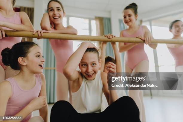 smiling ballet dancers - boy ballet stock pictures, royalty-free photos & images