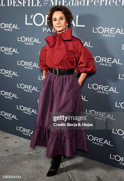 Naty Abascal attends L'Oreal Fashion Show during Mercedes Benz Fashion Week at Cibeles Palace on January 31, 2020 in Madrid, Spain.