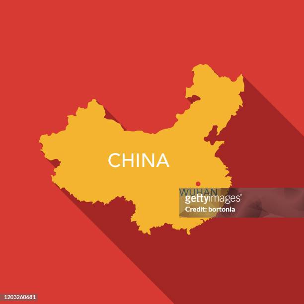 wuhan, china map icon - china stock illustrations