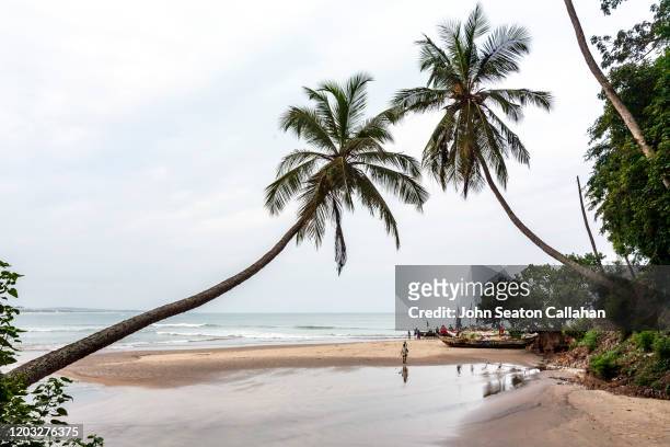 ghana, beach on the atlantic ocean - accra stock pictures, royalty-free photos & images