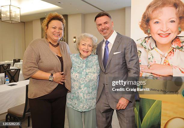 Scott Page, Snowky D. Incocencio and Betty Page attend the Lifeline Program Presents Production Performance And Profit Luncheon at Luxe Hotel on July...