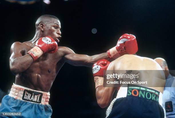 Floyd Mayweather Jr. And Jose Luis Castillo fight for the WBC, Ring and Lineal lightweight titles on December 7, 2002 at the Mandalay Bay Events...