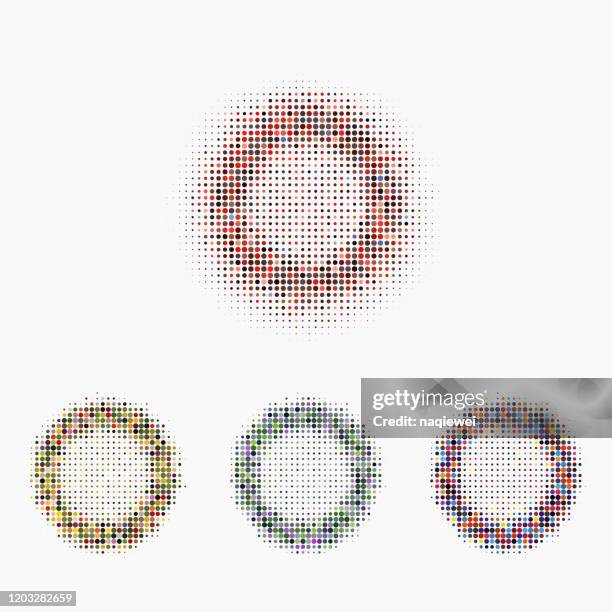 vector half tone dots circle pattern - fighting ring stock illustrations