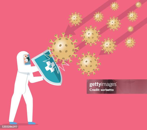 ilustraciones, imágenes clip art, dibujos animados e iconos de stock de escudo higiénico - coronavirus - sección hospitalaria