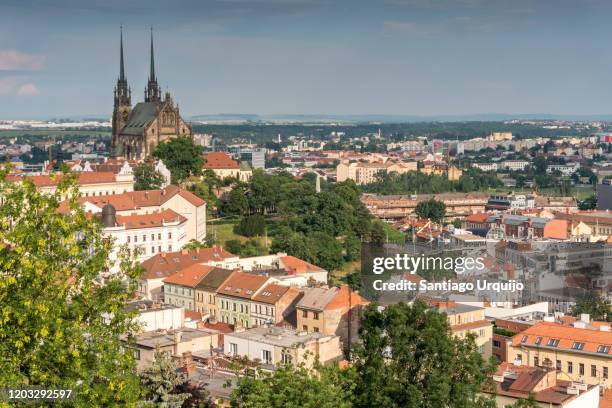 brno skyline - brno stock pictures, royalty-free photos & images