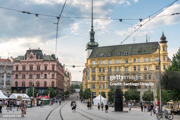 freedom square in old town of brno - brno stock pictures, royalty-free photos & images