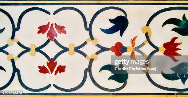 taj mahal marble inlay - inlay stock pictures, royalty-free photos & images