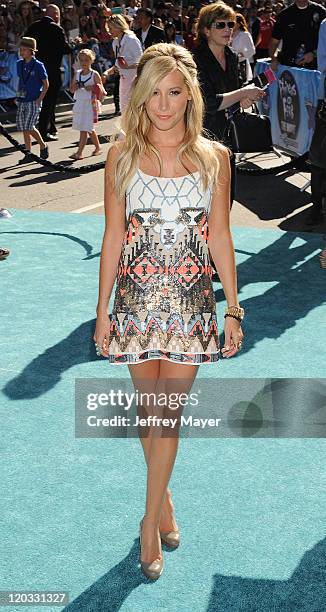 Ashley Tisdale attends the premiere of "Phineas And Ferb: Across The 2nd Dimension" at the El Capitan Theatre on August 3, 2011 in Hollywood,...