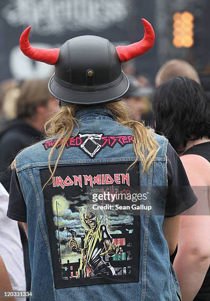 Heavy metal music fan attends the first day of the Wacken Open Air heavy metal music fest on August 4, 2011 in Wacken, Germany. Approximately 75,000...