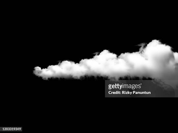 cloud on black background - wolkengebilde stock-fotos und bilder