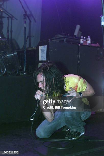 February 5: MANDATORY CREDIT Bill Tompkins/Getty Images Bert McCracken, lead singer of The Used performs at club Irving Plaza on February 5, 2002 in...