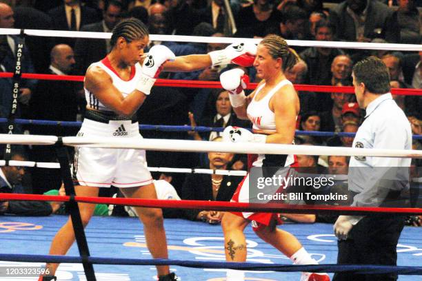 November 11: MANDATORY CREDIT Bill Tompkins/Getty Images Laila Ali defeats Shelley Burton by TKO in the 4th round of their Super Middleweight fight...
