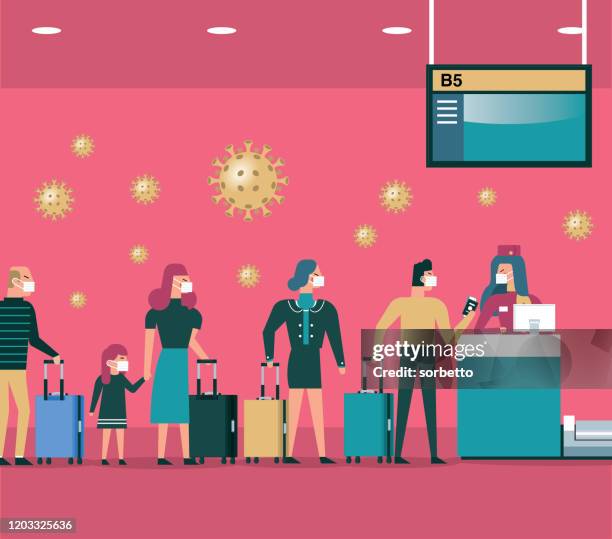 ilustrações, clipart, desenhos animados e ícones de verificação do aeroporto internacional em balcão de mesa - pessoa do check in