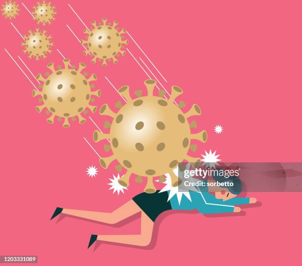 virus attacks people - woman - shivering stock illustrations