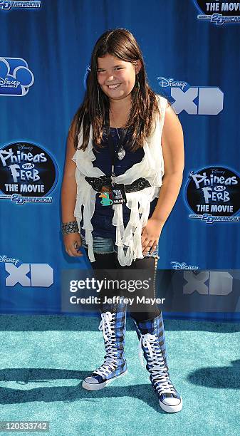 Madison de la Garza attends "Phineas And Ferb: Across The 2nd Dimension" at the El Capitan Theatre on August 3, 2011 in Hollywood, California.