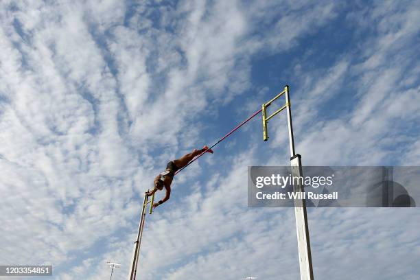 Nina Kennedy of WA competes in the women's pole vault during the 2020 Jandakot Airport Track Classic at WA Athletics Stadium on February 01, 2020 in...
