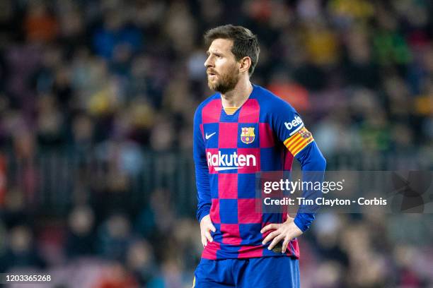 January 30: Lionel Messi of Barcelona during the Barcelona V Leganes, Copa del Rey match at Estadio Camp Nou on January 30th 2020 in Barcelona, Spain.