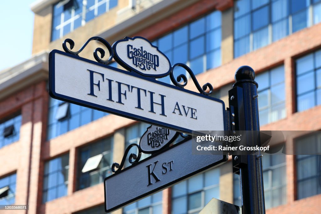 Street sign in the historic Gaslamp Quarter in San Diego