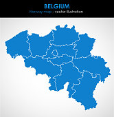 Belgium - highly detailed map.All elements are separated in editable layers. Vector illustration.