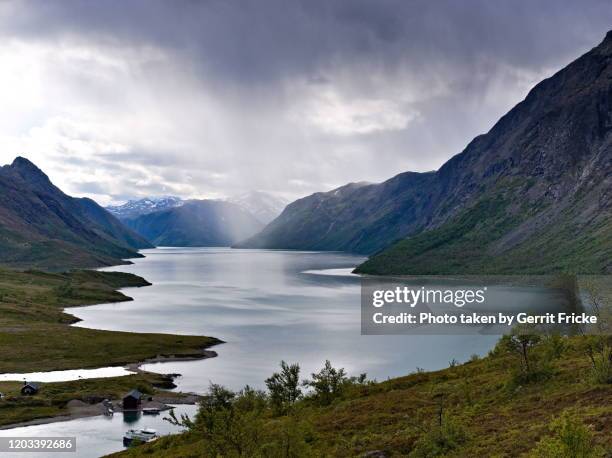 lake gjende norway jotunheimen - geilo stock pictures, royalty-free photos & images