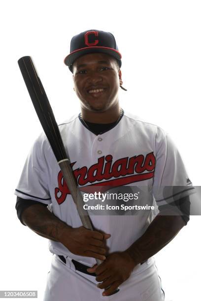 Cleveland Indians infielder Jose Ramirez poses for a portrait during photo day on February 19 at Goodyear Ballpark in Goodyear, Ariz.