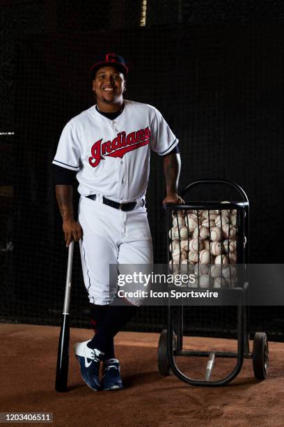 Cleveland Indians infielder Jose Ramirez poses for a portrait during photo day on February 19 at Goodyear Ballpark in Goodyear, Ariz.