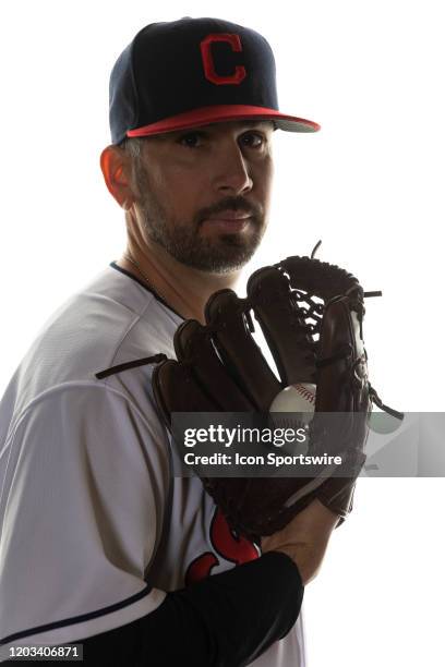 Cleveland Indians pitcher Oliver Perez poses for a portrait during photo day on February 19 at Goodyear Ballpark in Goodyear, Ariz.