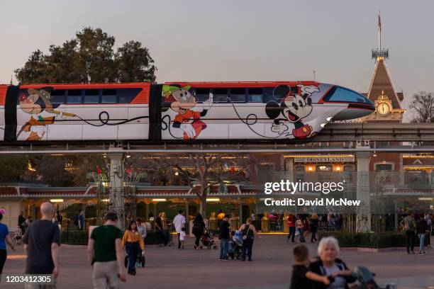 The Disney monorail circles Disneyland Park are seen on February 25, 2020 in Anaheim, California. Bob Iger, who was CEO of Disney since 2005, is...