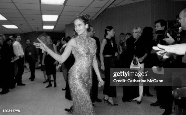 Jennifer Lopez backstage at the VH1 Fashion Awards in October 1998 in New York City, New York.