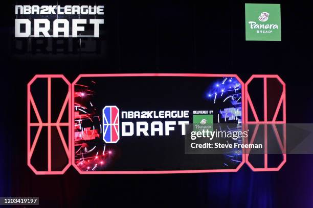 The draft board during the NBA 2K League Draft on February 22, 2020 at Terminal 5 in New York, New York. NOTE TO USER: User expressly acknowledges...