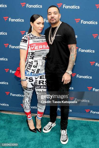 Gia Casey and DJ Envy attend Mike Rubin's Fanatics Super Bowl Party at Loews Miami Beach Hotel on February 01, 2020 in Miami Beach, Florida.