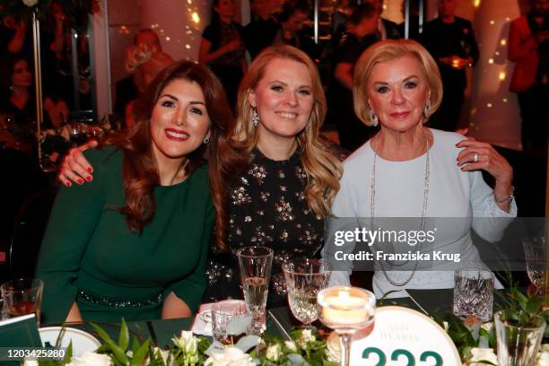 Sedef Ayguen, Maria Patricia Kelly and Liz Mohn during the Titanic United Hearts at Titanic Hotel on February 25, 2020 in Berlin, Germany.