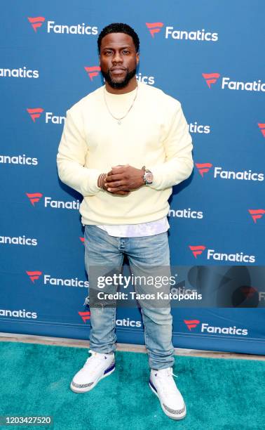 Kevin Hart attends Michael Rubin's Fanatics Super Bowl Party at Loews Miami Beach Hotel on February 01, 2020 in Miami Beach, Florida.