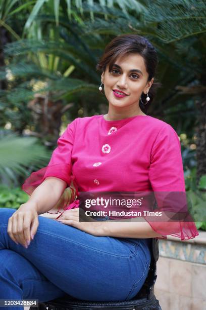 Bollywood actor Taapsee Pannu during an exclusive interview with HT City-Hindustan Times, at Le Meridien on February 18, 2020 in New Delhi, India.