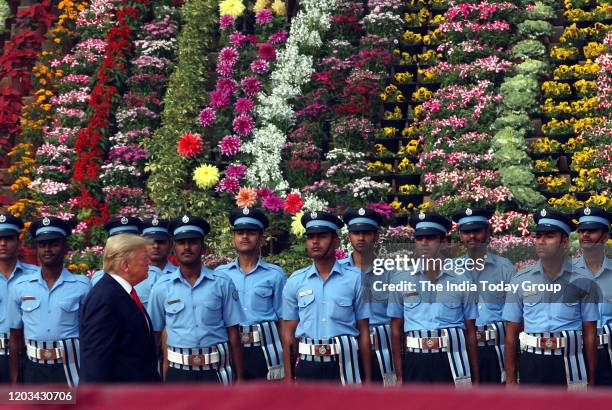 Ceremonial reception of United Sates President, Donald Trump at Rashtrapati Bhavan.