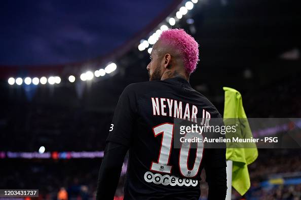 Neymar Jr of Paris Saint-Germain looks on during the Ligue 1 match ...