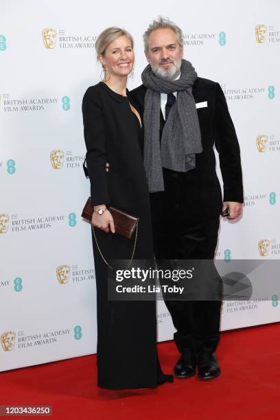 Alison Balsom and Sam Mendes attend the EE British Academy Film Awards 2020 Nominees' Party at Kensington Palace on February 01, 2020 in London,...