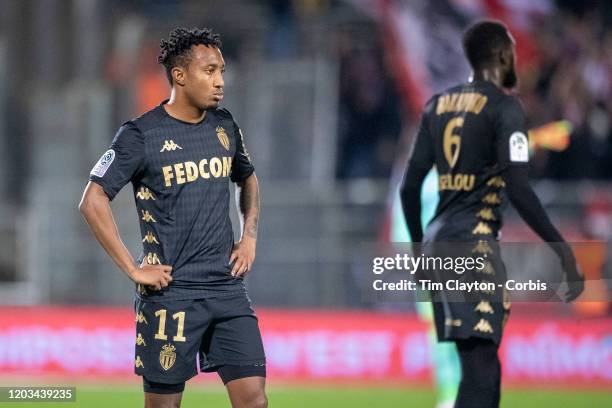 February 01: Gelson Martins of Monaco during the Nimes V Monaco, French Ligue 1, regular season match at Stade des Costieres on February 1st 2020,...
