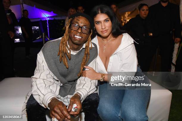 Lil Wayne and La'Tecia Thomas attend Lil Wayne's "Funeral" album release party on February 01, 2020 in Miami, Florida