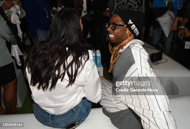 Lil Wayne and La'Tecia Thomas attend Lil Wayne's "Funeral" album release party on February 01, 2020 in Miami, Florida